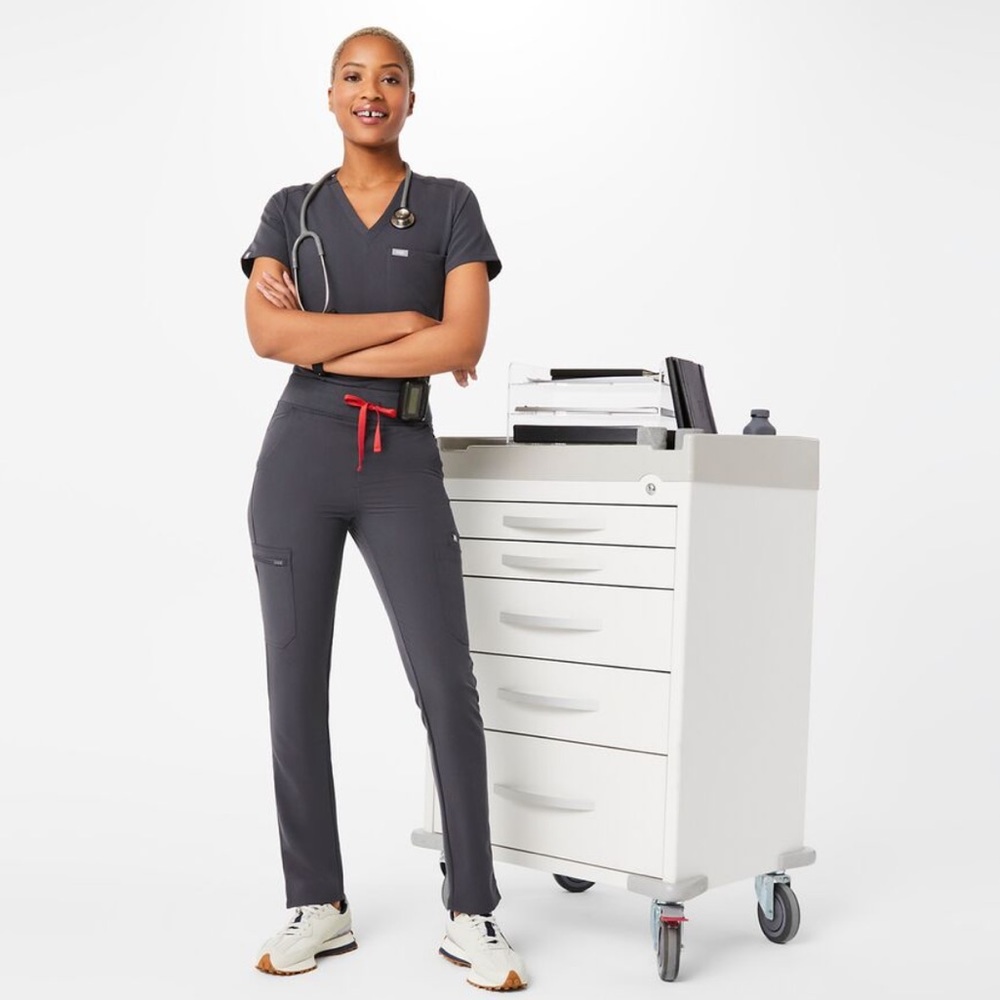 Figs Charcoal Yola XSP high rise scrub pants